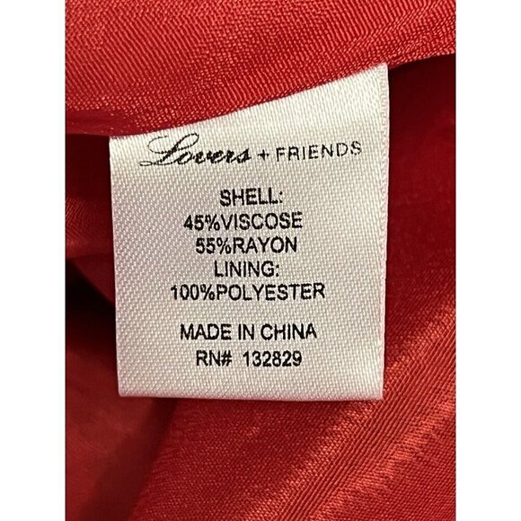 Lovers + Friends Valentina Top Small Red‎ Animal Print Cinch Front Flutter S/S - Picture 12 of 16